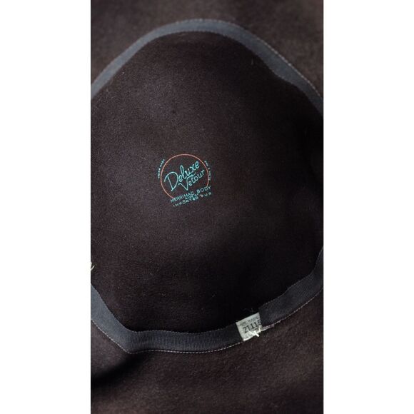 Vintage 60s Deluxe Merrimac Union Made Velvet Imported Fur Cloche Bucket Hat - Picture 9 of 10